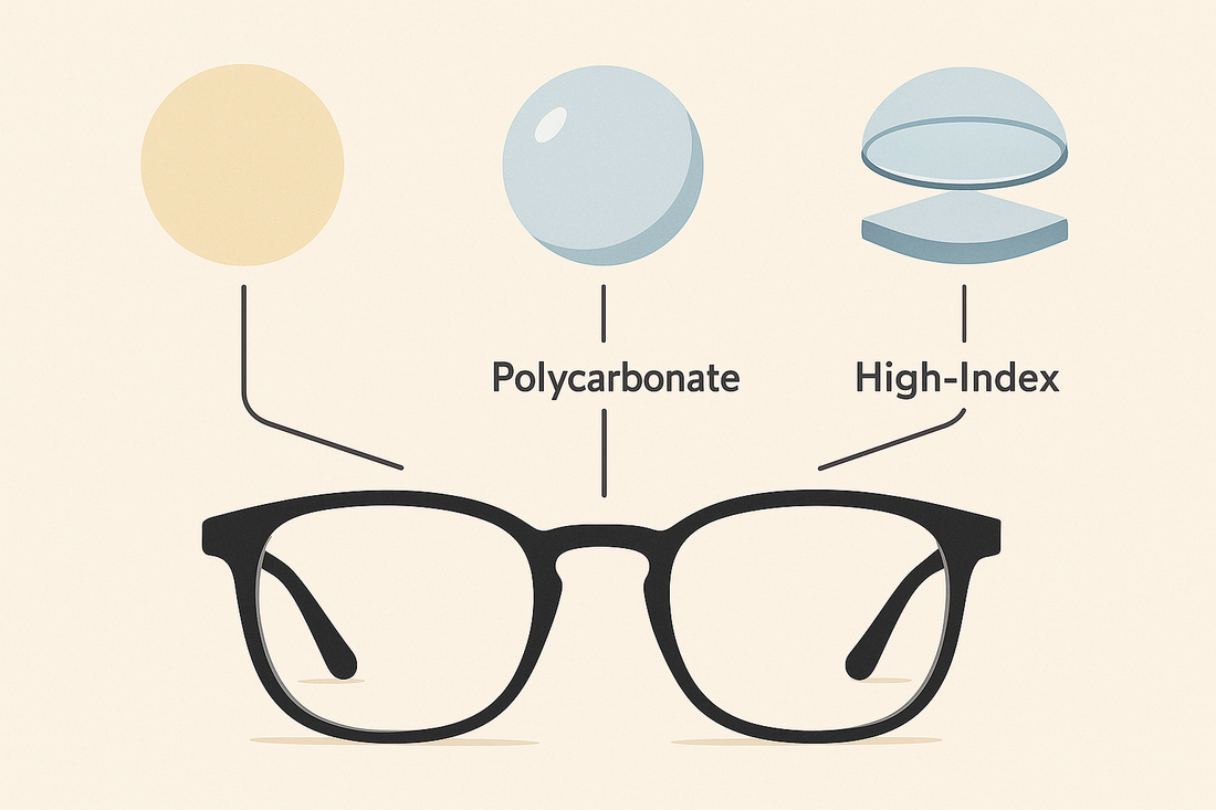 Lentes orgánicas, policarbonato y alto índice: diferencias en gafas graduadas