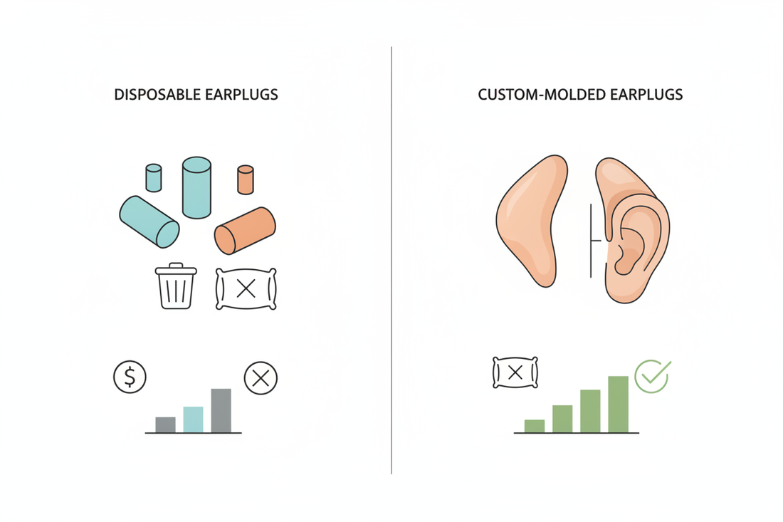 Tapones desechables o moldes a medida para dormir: diferencias reales, ventajas y límites