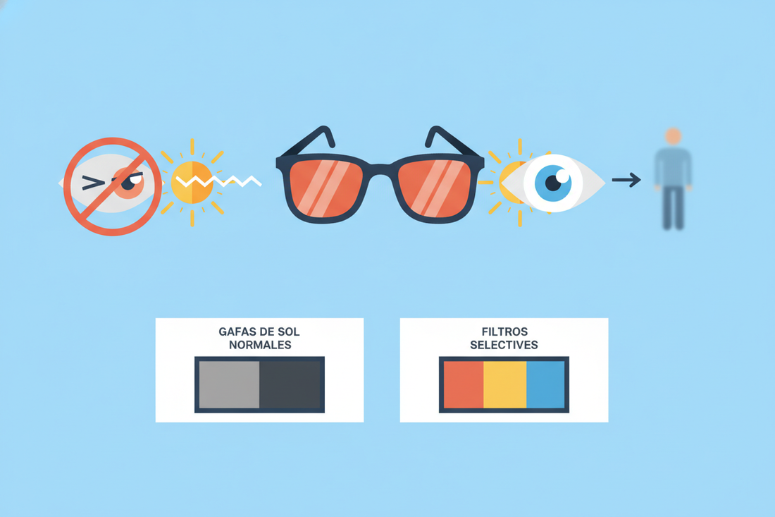 Filtros selectivos para fotofobia y baja visión: por qué no son unas gafas de sol normales